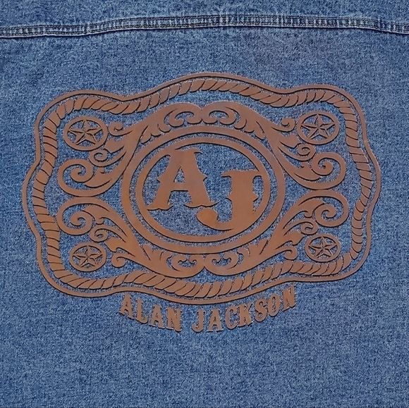 ALAN Jackson SIGNED Vintage Denim Trucker Jacket Country Music Legend Signature - Picture 9 of 10